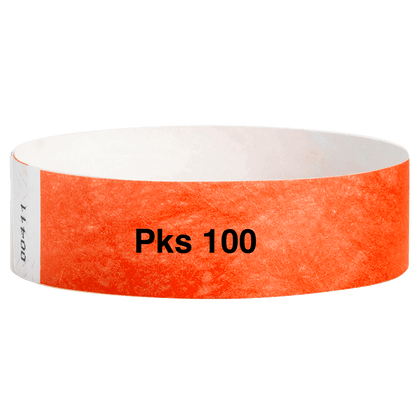 tyvek 3/4" solid wristband pk of 100 coral red
