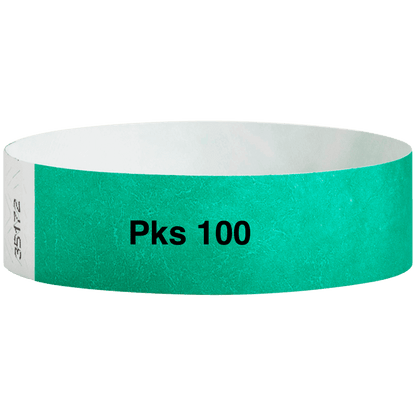 tyvek 3/4" solid wristband pk of 100 pantone green