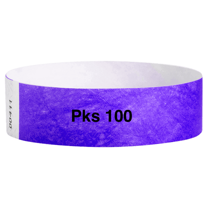 tyvek 3/4" solid wristband pk of 100 purple