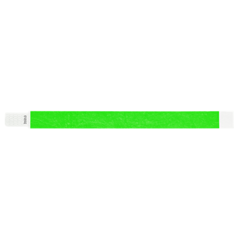 tyvek 3/4" solid qwik fit wristband in neon green