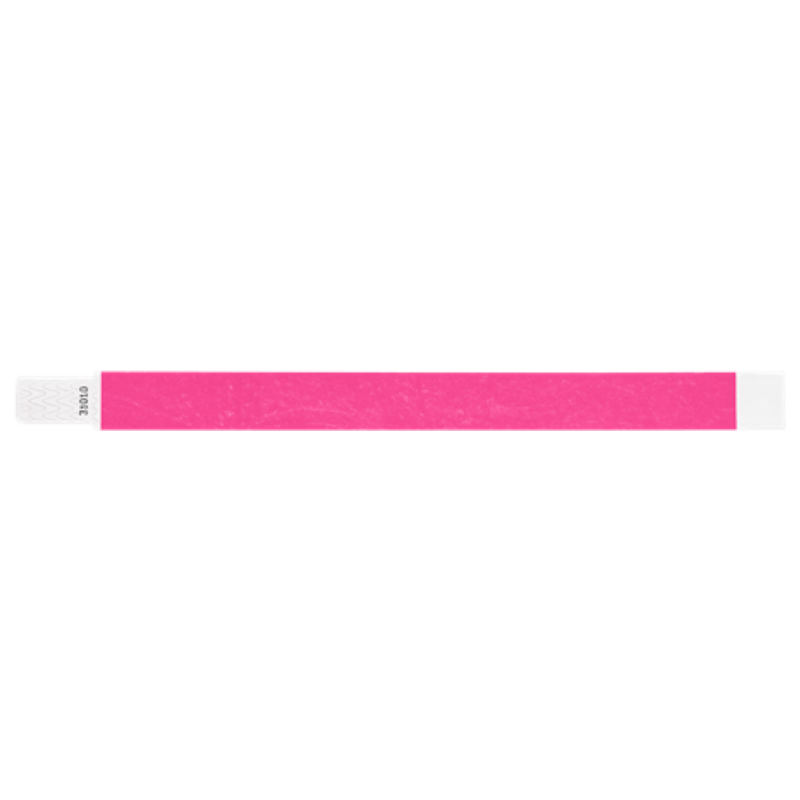 tyvek 3/4" solid qwik fit wristband in neon pink