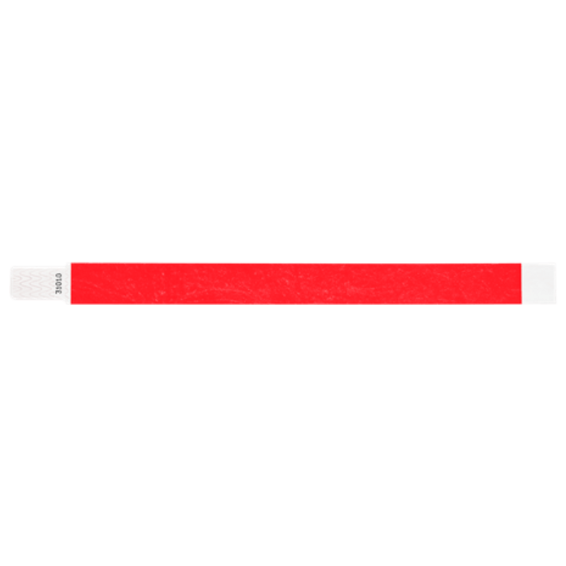 tyvek 3/4" solid qwik fit wristband in neon red