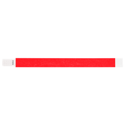 tyvek 3/4" solid qwik fit wristband in neon red
