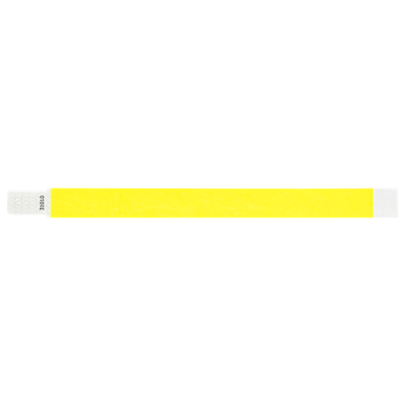 tyvek 3/4" solid qwik fit wristband in neon yellow