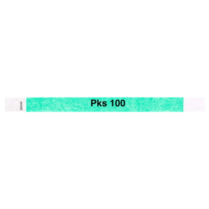 tyvek 3/4" solid wristband aqua pks 100