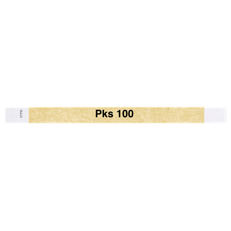 tyvek 3/4" solid wristband gold pks 100