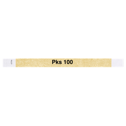 tyvek 3/4" solid wristband gold pks 100