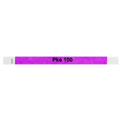 tyvek 3/4" solid wristband pantone purple pks 100