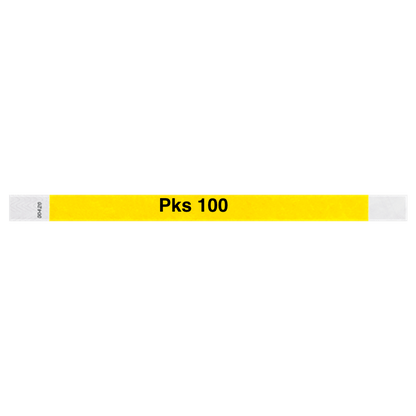 tyvek 3/4" solid wristband pantone yellow pks 100