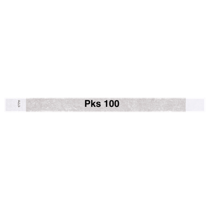 tyvek 3/4" solid wristband silver pks 100