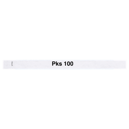 tyvek 3/4" solid wristband white pks 100