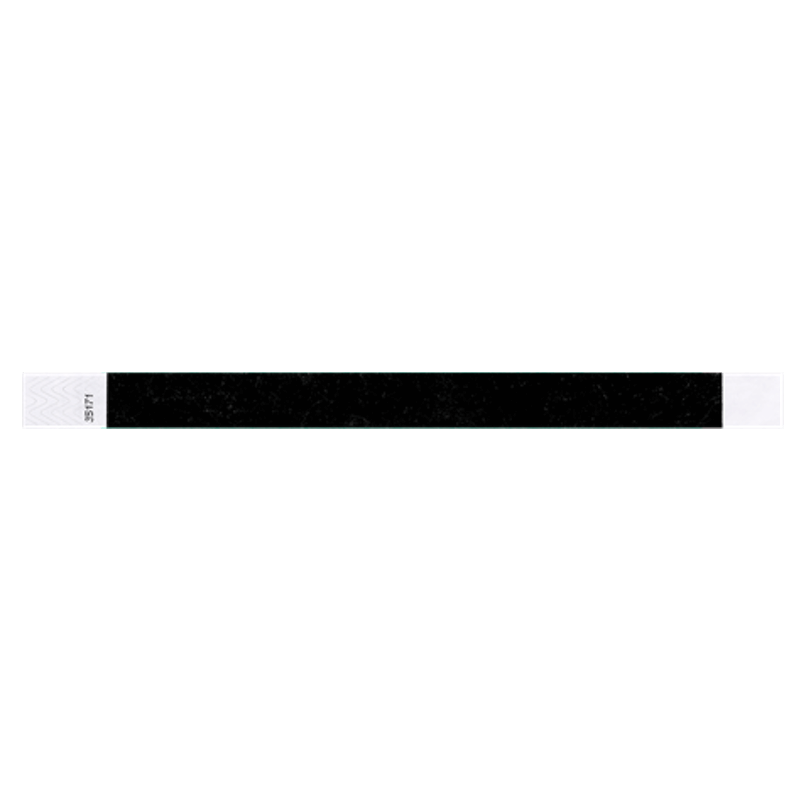 solid tyvek wristband in black