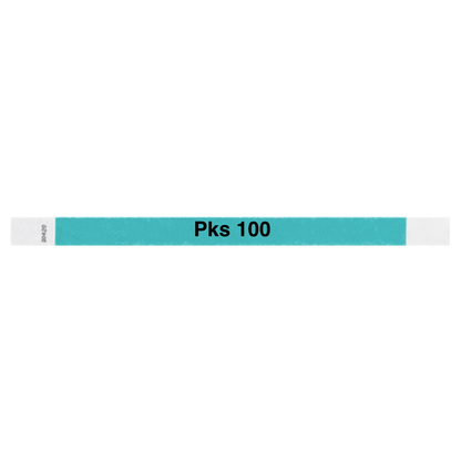 tyvek 3/4" solid wristband caribbean blue pks 100