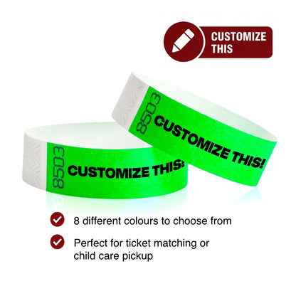 Tyvek duplicate numbers wristband cover