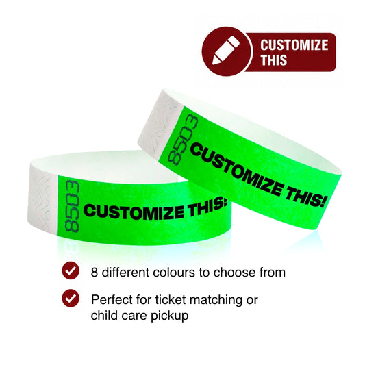 Custom Duplicate Numbers - 3/4" Tyvek® Wristbands