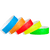 Five packs of 100 tyvek wristbands in neon blue, neon orange, neon red, neon yellow and neon green 