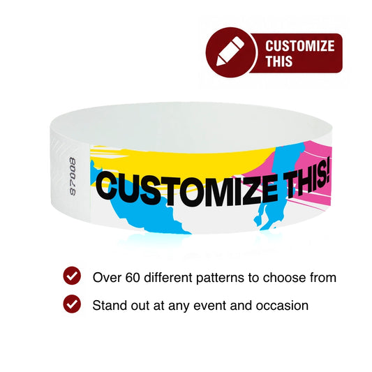 Tyvek® 3/4" Wristbands - Custom Patterns