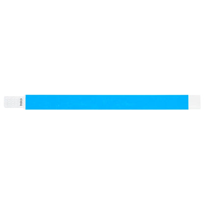 solid neon blue qwik fit tyvek 3-4 wristband - flat version shown