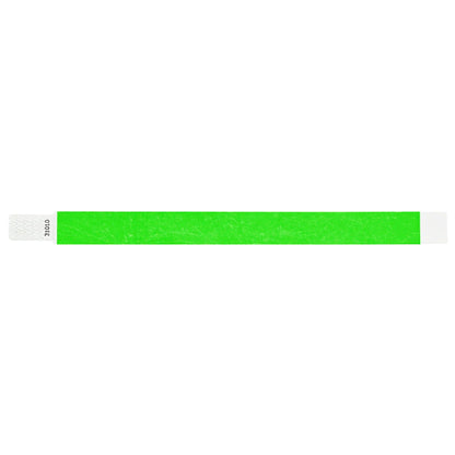 solid neon green qwik fit tyvek 3-4 wristband - flat version shown