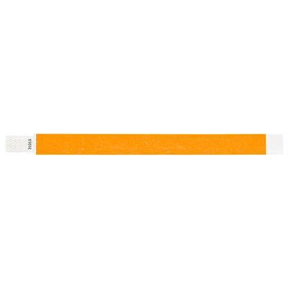 solid neon orange qwik fit tyvek 3-4 wristband - flat version shown