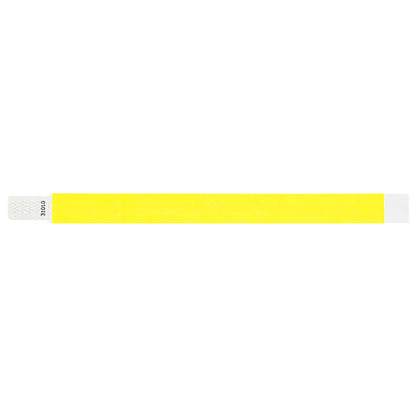 solid neon yellow qwik fit tyvek 3-4 wristband - flat version shown