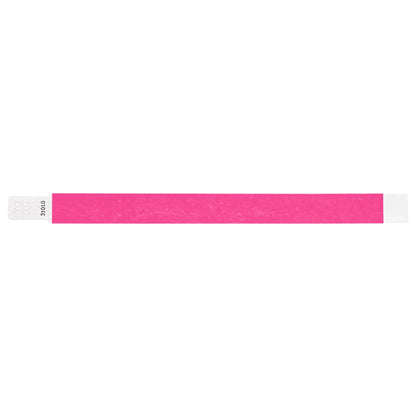 solid neon pink qwik fit tyvek 3-4 wristband - flat version shown