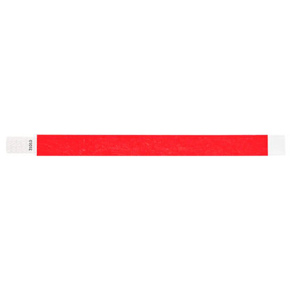 solid neon red qwik fit tyvek 3-4 wristband - flat version shown