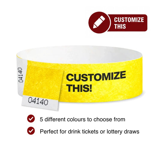 Custom - Detachable Stub - 3/4" Tyvek® Wristbands