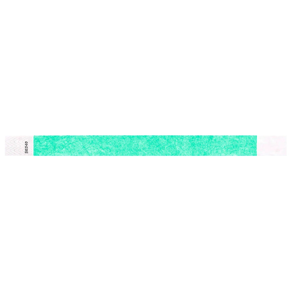 Aqua Tyvek wristband in flat 