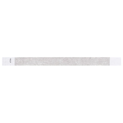 Silver Tyvek wristband in flat 