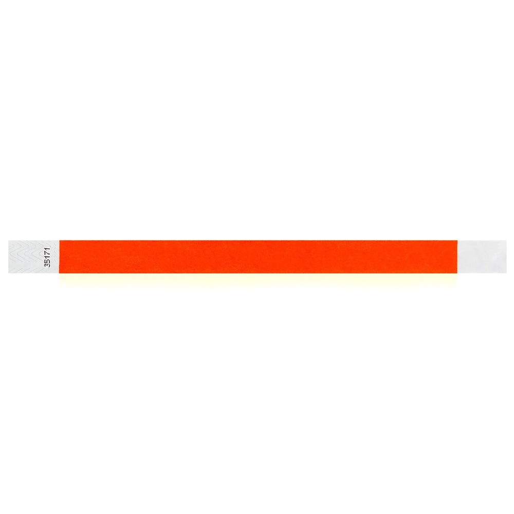 coral red solid tyvek wristband in flat 