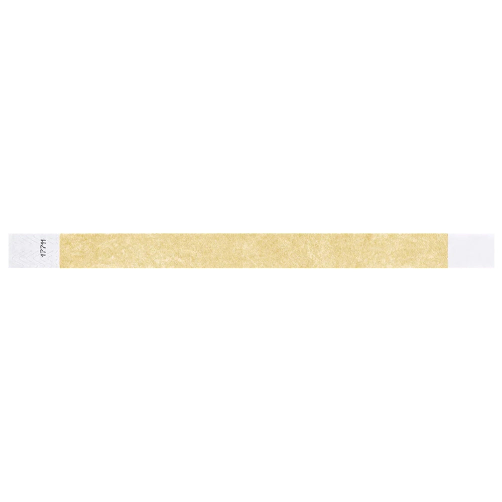 Gold solid tyvek wristband in flat 