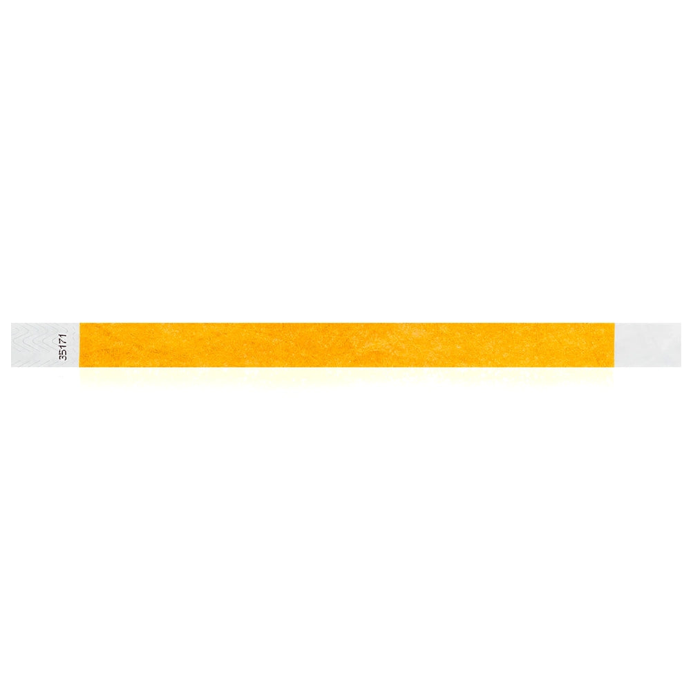 Goldenrod solid tyvek wristband in flat 