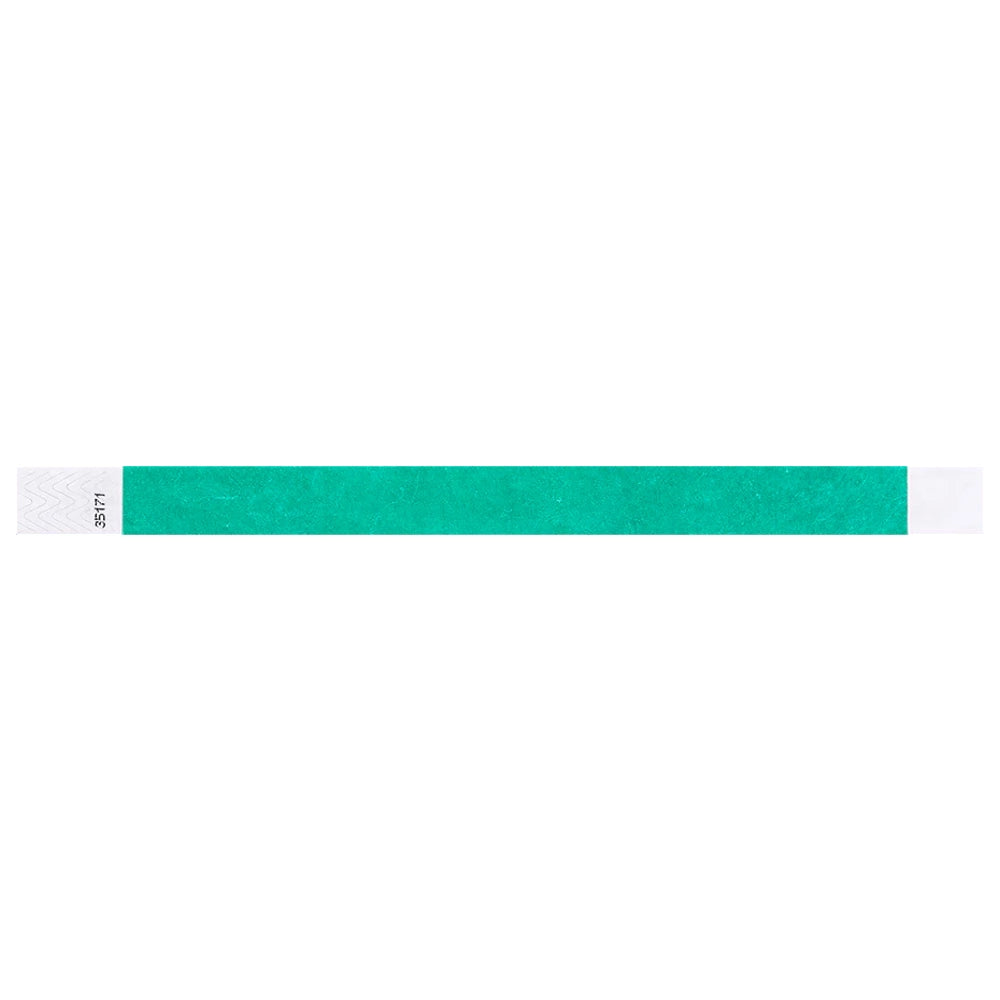 pantone green solid tyvek wristband in flat 