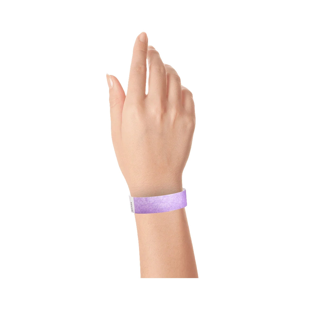 Berry solid tyvek wristband on wrist 