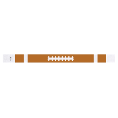 tyvbek 3/4" mocha wristband with white football stitching pattern