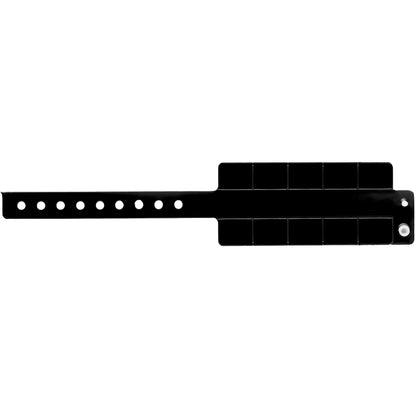 Vinyl wristband with 10 tabs in black - shown in flat 