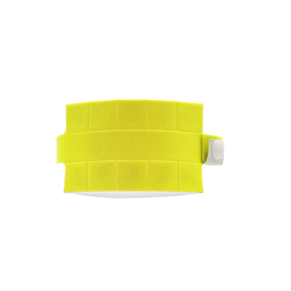 Vinyl wristband with 10 tabs in neon yellow - shown in round 