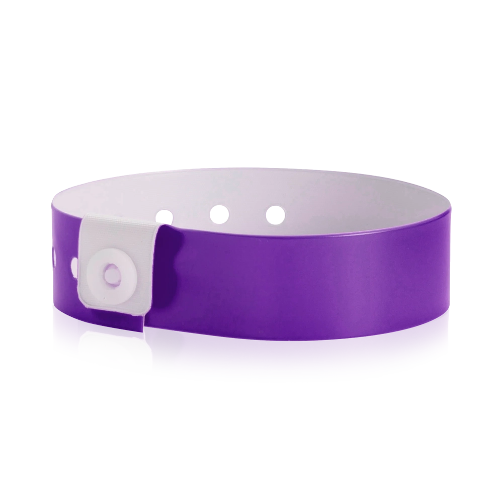 vinyl regular wristband in purple - shown in round
