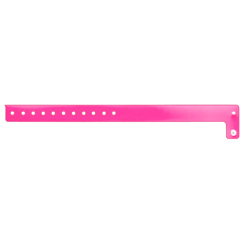 vinyl edge glow wristband in pink - shown in flat 