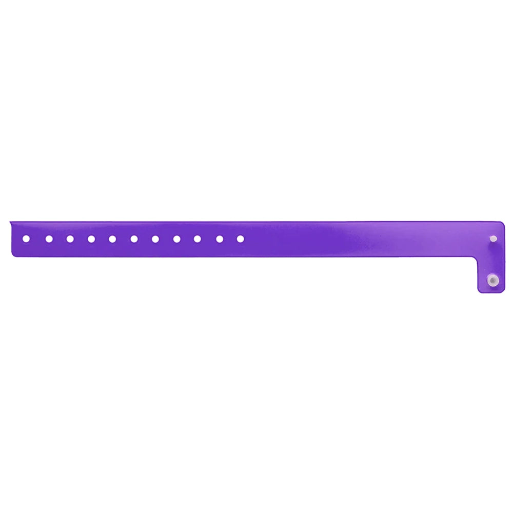 vinyl edge glow wristband in purple - shown in flat 