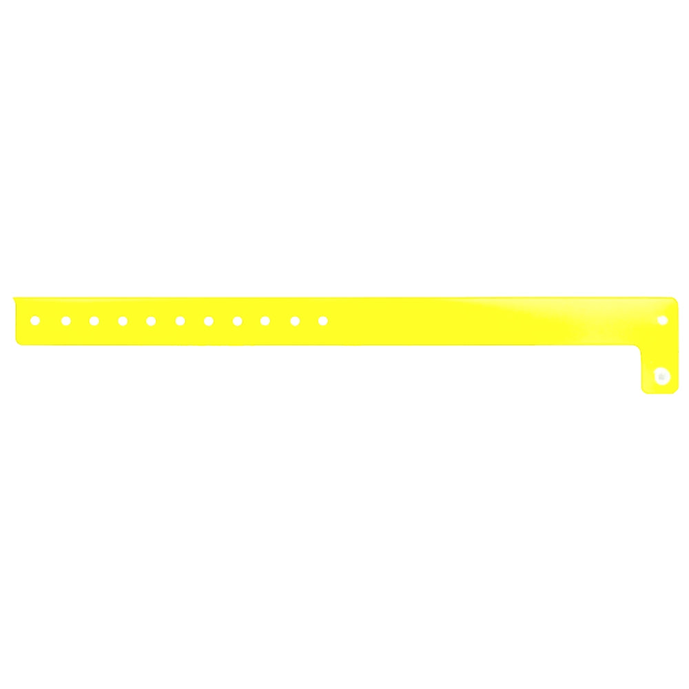 vinyl edge glow wristband in yell - shown in flat w