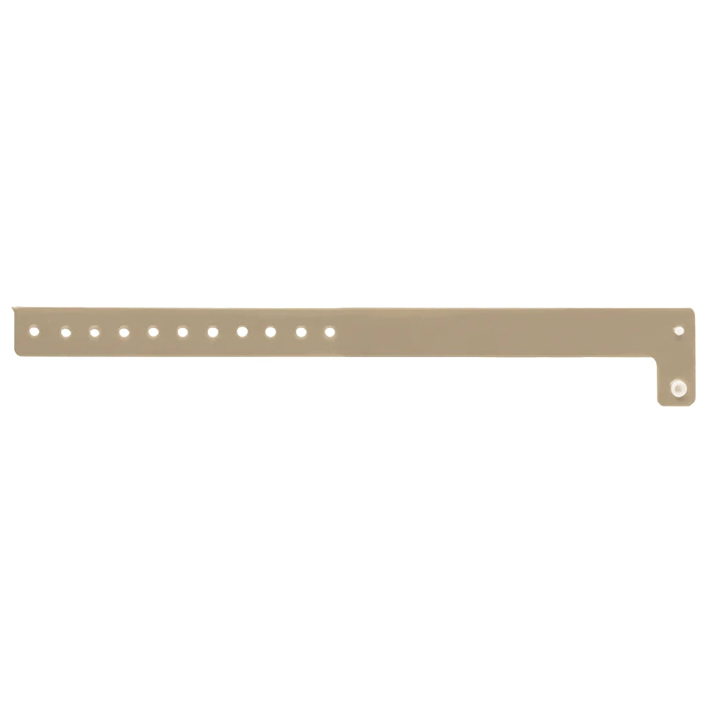 vinyl regular wristband in gold - shown in flat