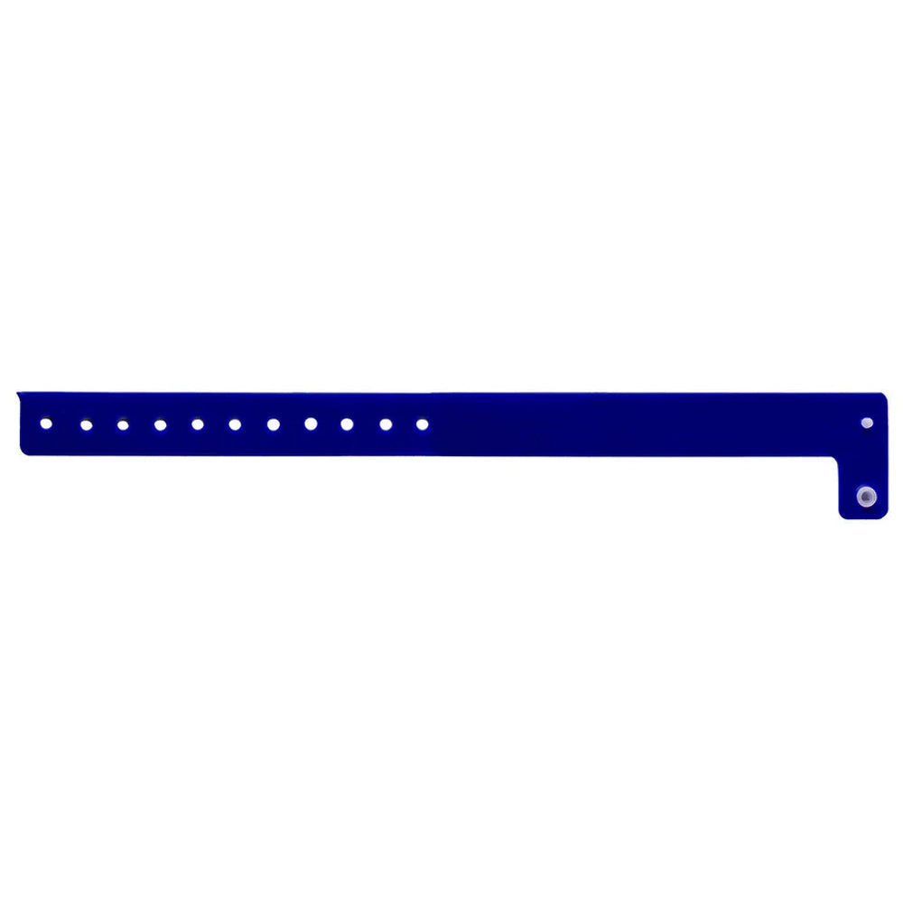 vinyl regular wristband in navy blue - shown in flat