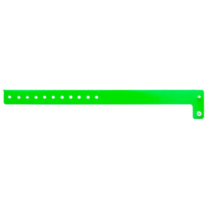 vinyl regular wristband in neon green - shown in flat