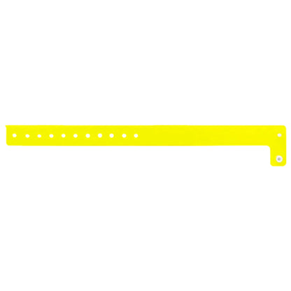 vinyl regular wristband in neon yellow - shown in flat