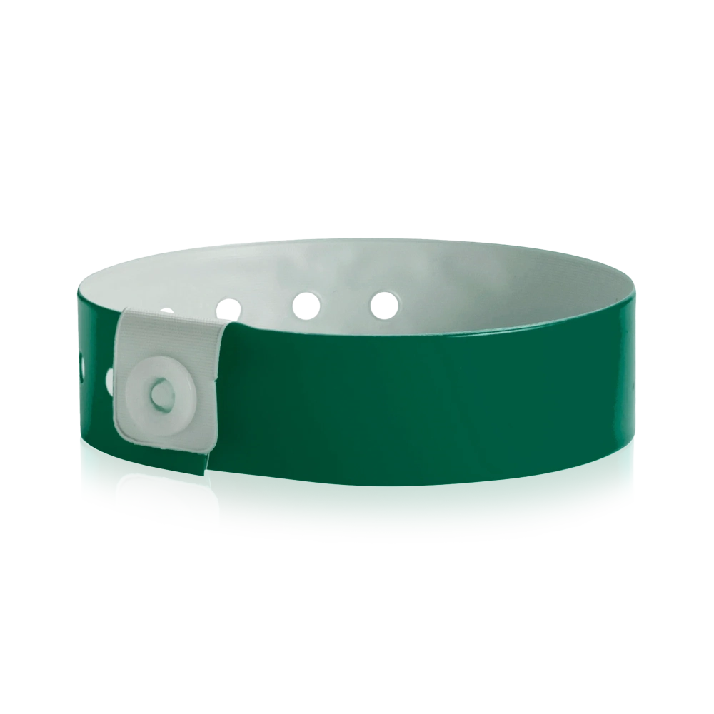 vinyl regular wristband in forest green - shown in round