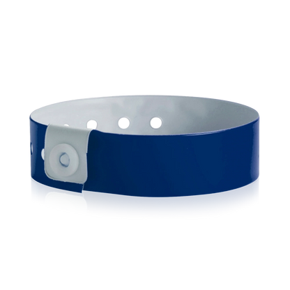 vinyl regular wristband in navy blue - shown in round