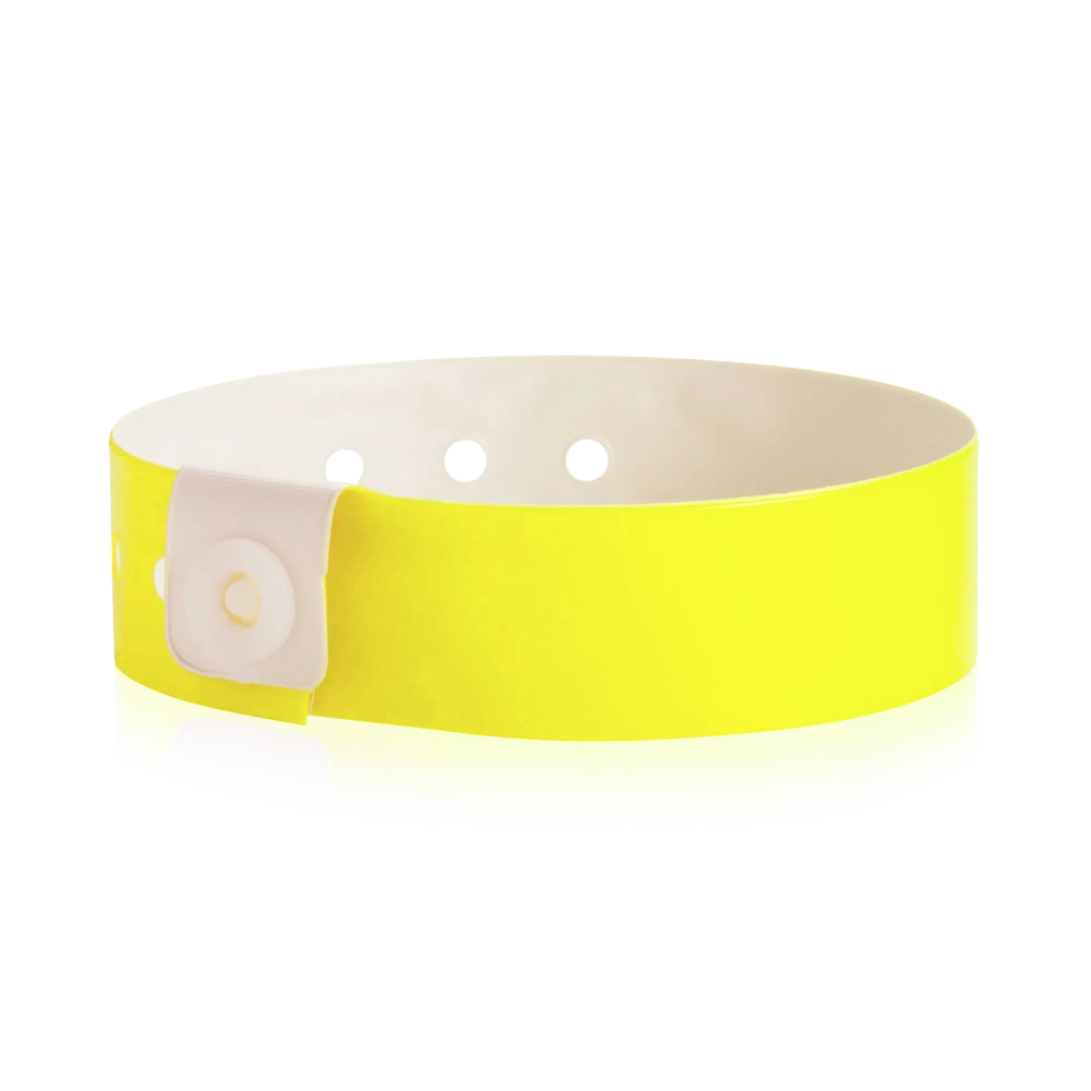 vinyl regular wristband in neon yellow - shown in round