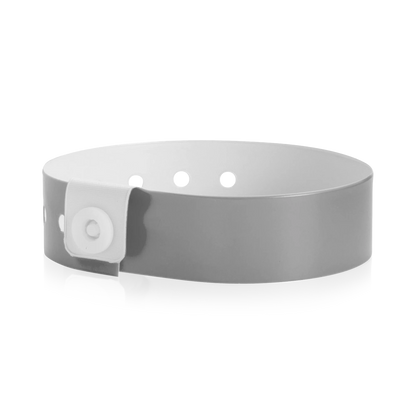 vinyl regular wristband in silver - shown in round